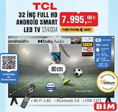 TCL S5400A 32 İNÇ FULL HD ANDROİD SMART LED TV AKILLI TELEVİZYON